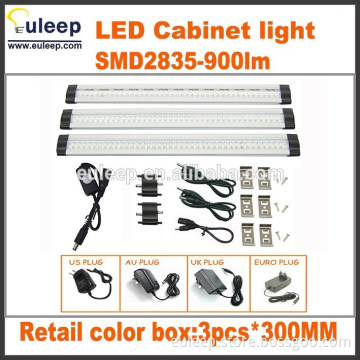 led cabinet light with motion PIR motion sensor switch,retail cabinet led light packaging, hotselling in US/EU/UK market